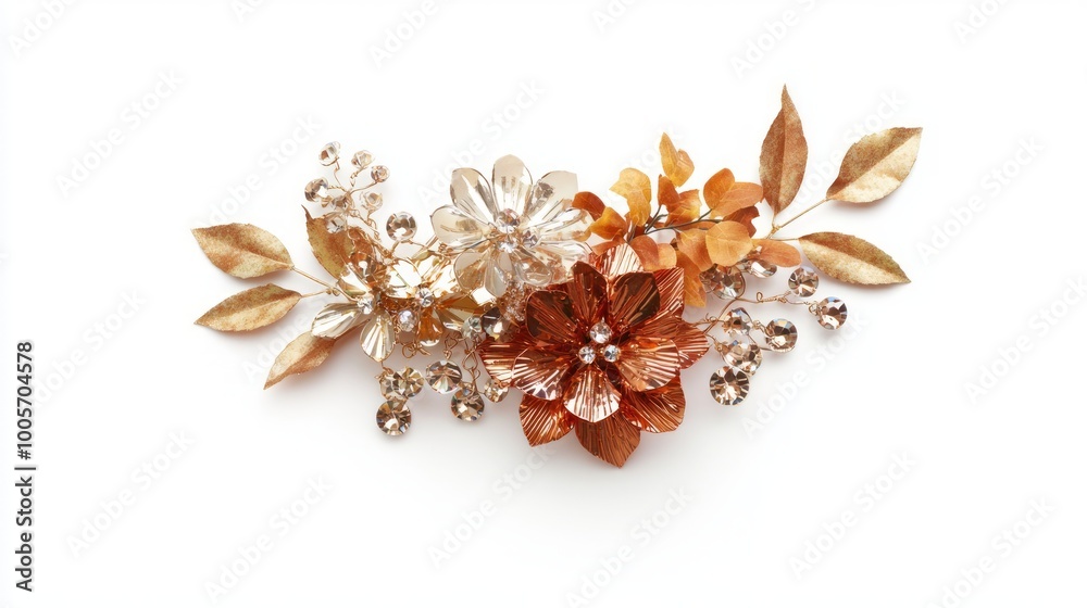 Vibrant Autumn Jewels: Creative Fall-themed Jewelry Collection on White Background