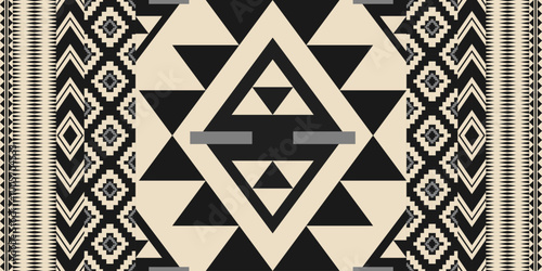 Ethnic geometric pattern, seamless pattern of the Navajo tribe. Native American ethnic. Seamless vector pattern ethnic, seamless Mexican rug, woven carpet. Folk embroidery, Bohemian, Aztec style.