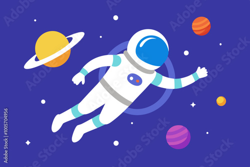 astronaut space gravitation | vector illustration on white background