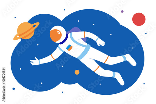 astronaut space gravitation | vector illustration on white background