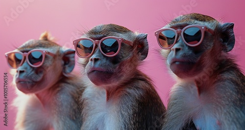 Baboon Friends in Sunglasses