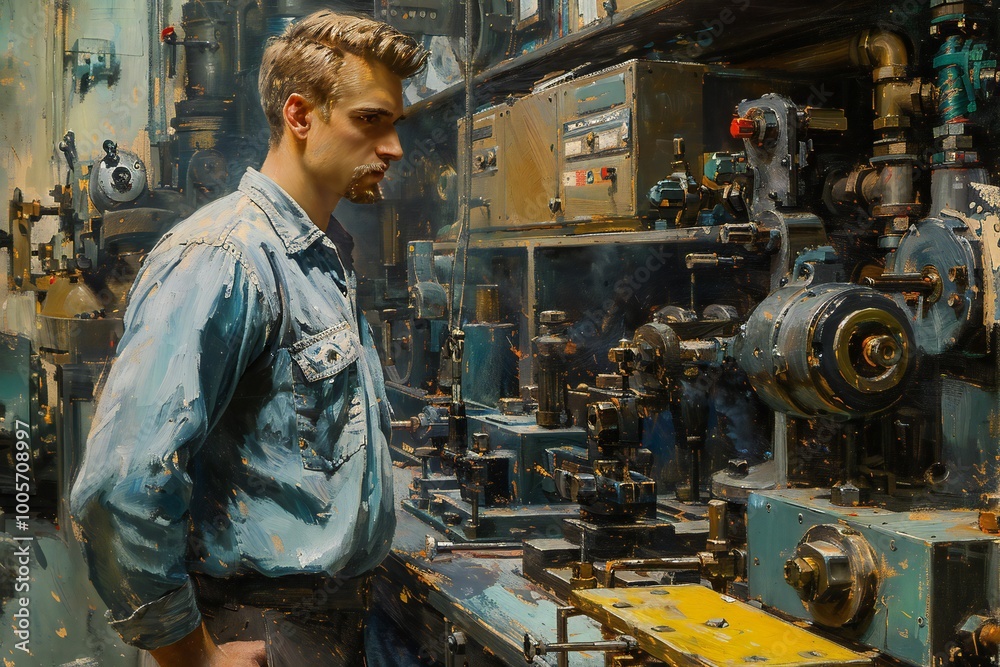 Workshop Garage Worker Profile Shot Workshop Garage Worker Profile Shot