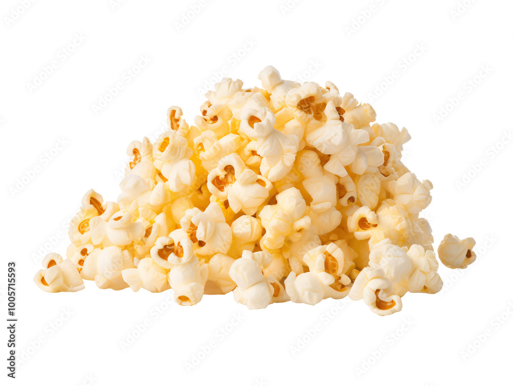 a pile of popcorn on a white background a pile of popcorn on a white background