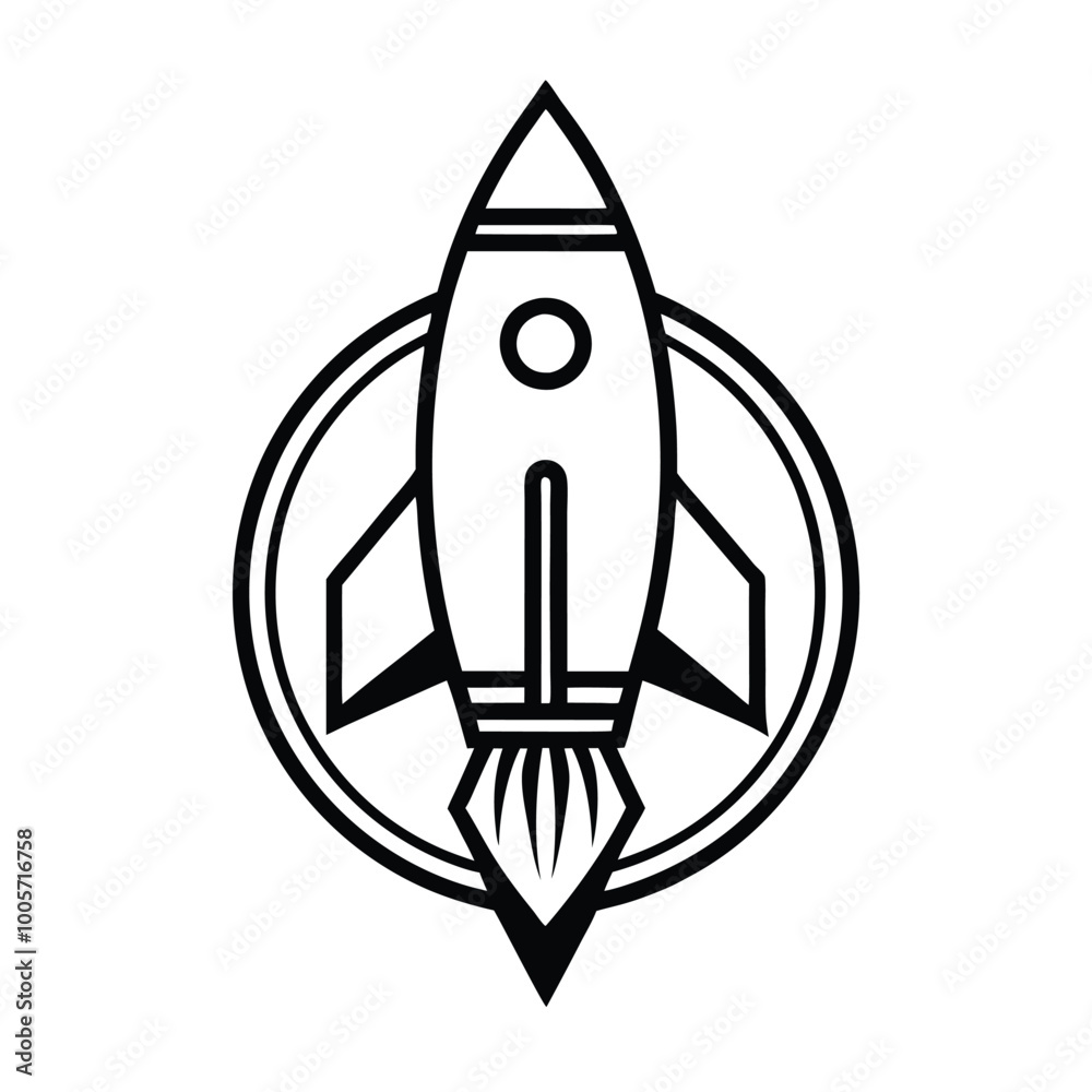This printable vector design features a rocket ship line art logo icon, symbolizing business speed and growth. Perfect for branding, marketing materials, and innovative projects. This printable vector design features a rocket ship line art logo icon, symbolizing business speed and growth. Perfect for branding, marketing materials, and innovative projects.