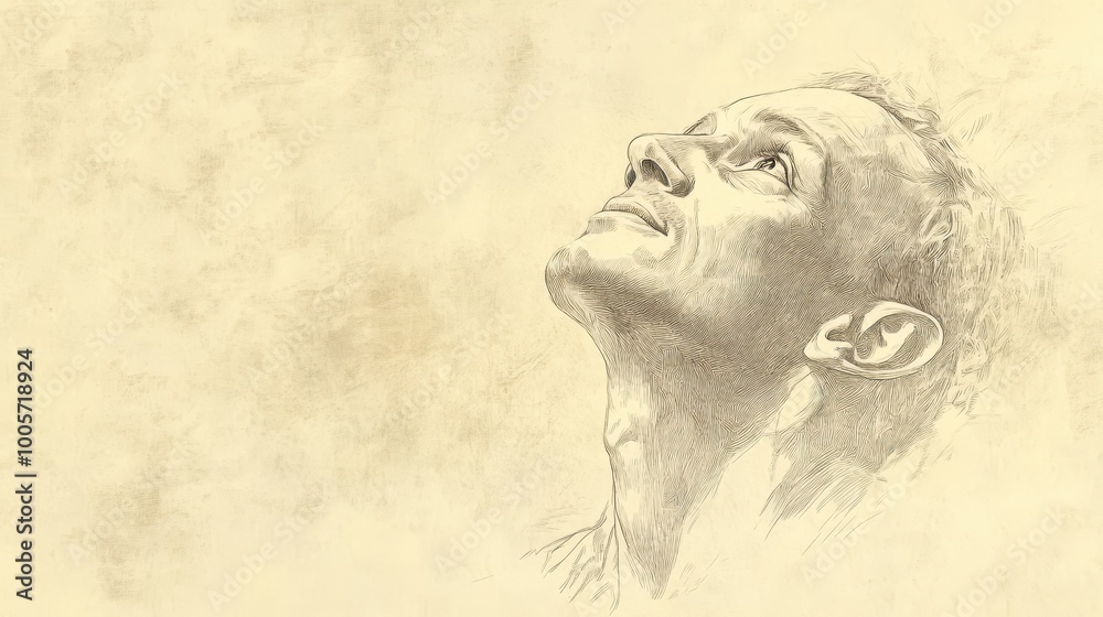 custom made wallpaper toronto digitalReturning to God: Reverent Eyes Gaze Upward, Symbolizing Faith Renewal After Judgment