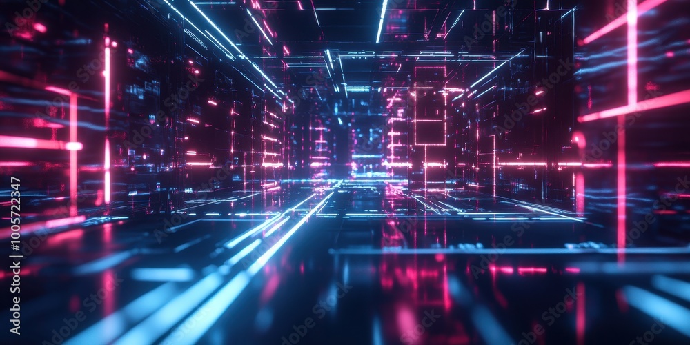 a futuristic city with neon lights and neon lines a futuristic city with neon lights and neon lines