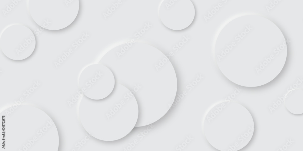 Abstract grey geometric modern circle background design. background with decorative elements in Neomorphs style with copy space. You can use for add, poster, design artwork, template banner, wallpa