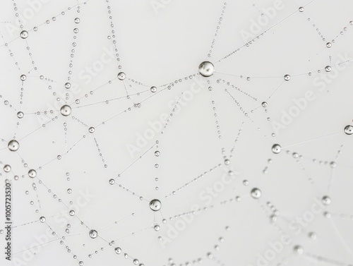 Delicate Dew Drops on a Spider Web