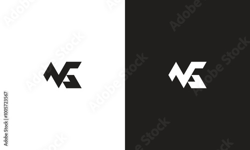 NG logo, monogram unique logo, black and white logo, premium elegant logo, letter NG Vector photo