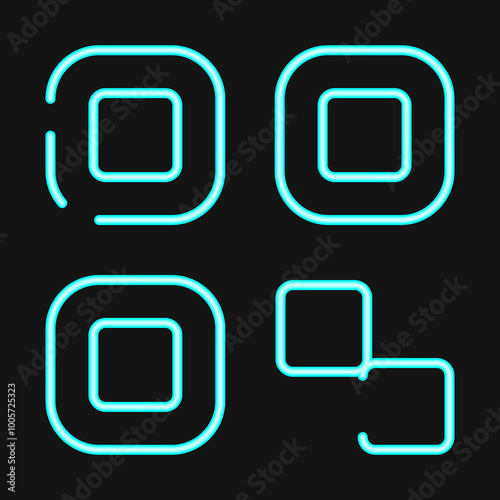 Icon qr code. Barcode and qr code elements. Icons in neon style. Good for prints, posters, logo, advertisement,infographics, etc.