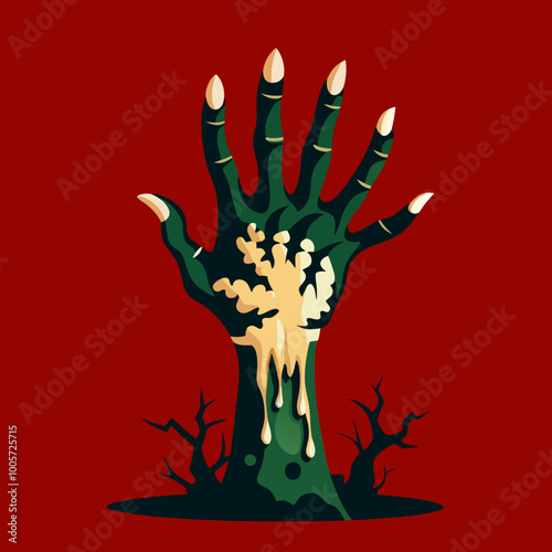 A silhouette of a hand holding a red heart alongside a hand holding a Christmas tree and a hand holding a red Christmas tree, blending elements of love and nature