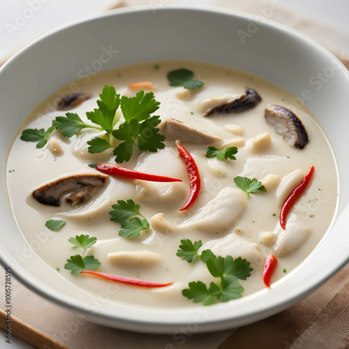 tom kha gai the traditional thai coconu photo