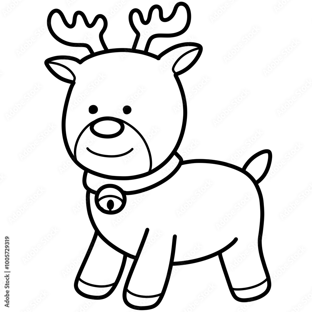 Hand drawn deer doodle sketch style outline illustration Hand drawn deer doodle sketch style outline illustration