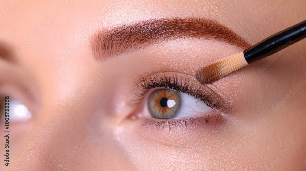 Naklejka premium Close-Up of Eye Makeup Application
