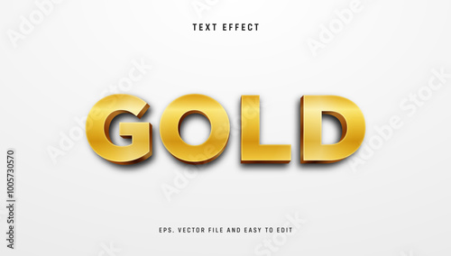 Gold text effect, bold font style