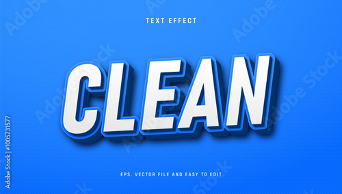 Clean blue text effect, editable font style