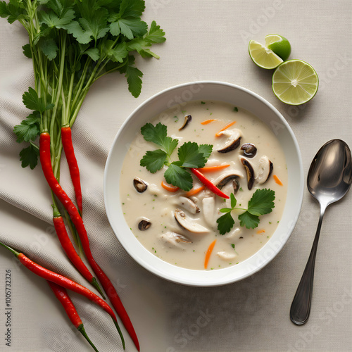 tom kha gai the traditional thai coconu photo