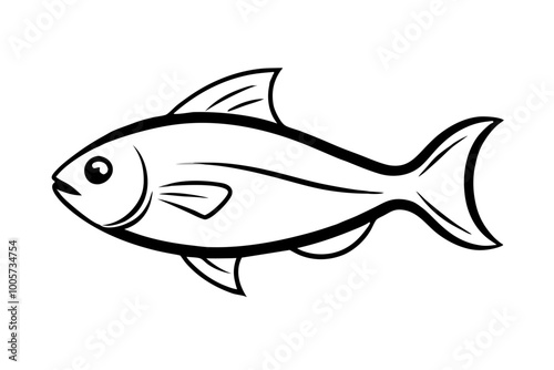 A black fish logo design | vector illustration on white background