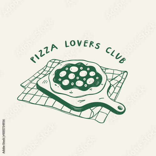 Pizza Lovers Club T-shirt or poster design