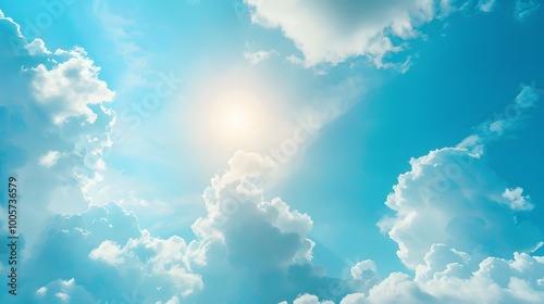 Stunning Natural Background of a Beautiful Blue Sky with Soft Clouds, Perfect for Serenity and Calmness