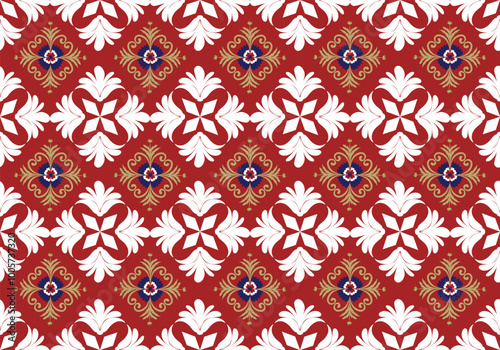 Thai damask seamless pattern. Design for textile, fabric, clothing, wallpaper, wrapping cushion and art decoration.