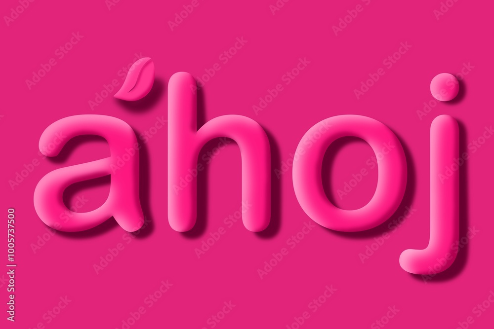 Ahoy Text 3d Artwork on pink background.