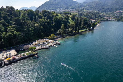 City of Bellagio, drone photo Lake Como, Italy 23.08.2024 photo