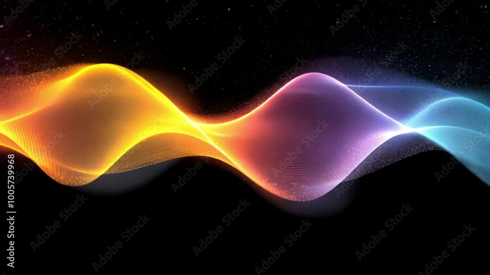 Dynamic Light Waves Pulse with Vibrant Energy. Abstract Representation of Sound or Electromagnetic Spectrum
