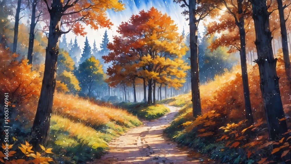 anime autumn illustration background anime autumn illustration background