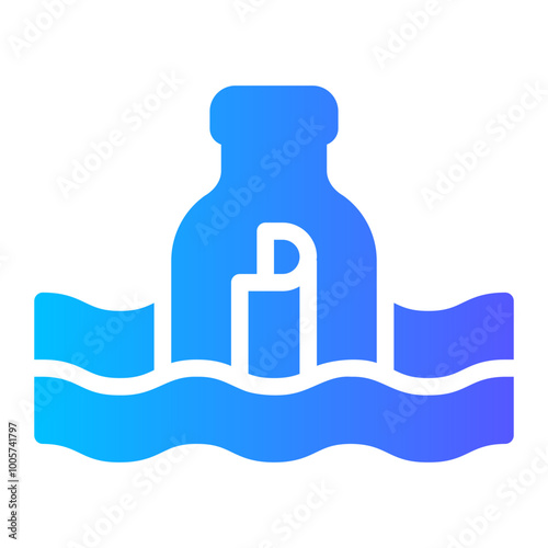 message in a bottle gradient icon