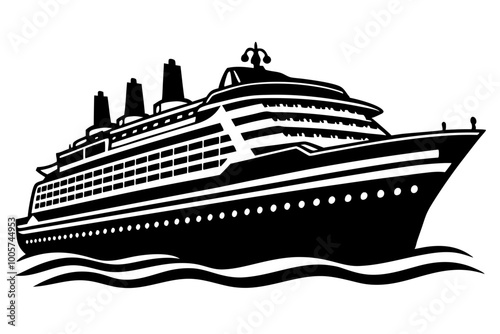 Cruise Ship, Cruise Ship silhouette vector, Cruise Ship silhouette SVG