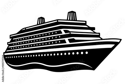 
cruise ship icon, cruise ship silhouette vector illustration

