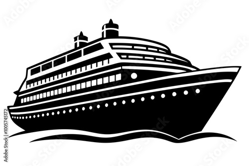 
cruise ship icon, cruise ship silhouette vector illustration

