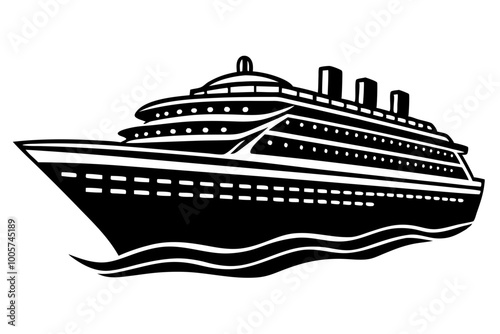 
cruise ship icon, cruise ship silhouette vector illustration


