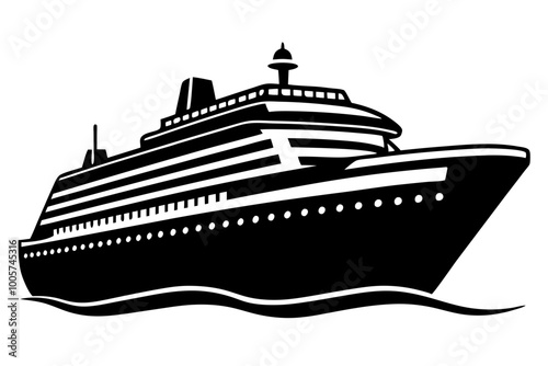 
cruise ship icon, cruise ship silhouette vector illustration

