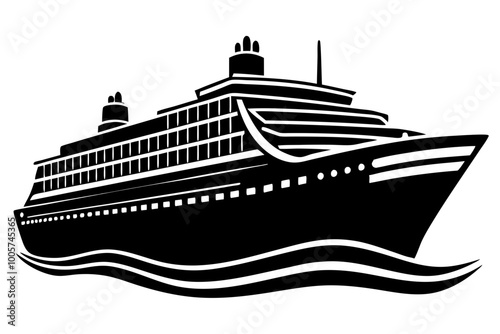 
cruise ship icon, cruise ship silhouette vector illustration

