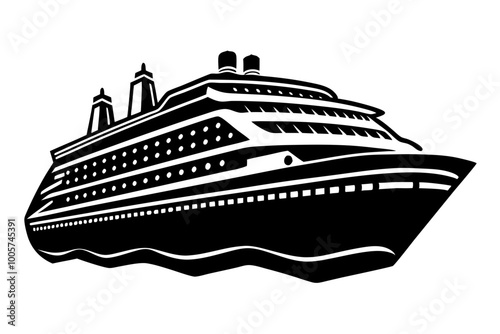 
cruise ship icon, cruise ship silhouette vector illustration


