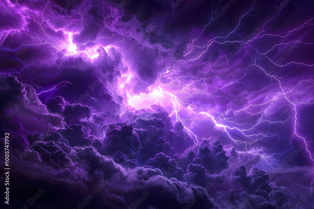 Generative ai on theme of scary bright electric lightning bolt with branches in the night dark sky Generative ai on theme of scary bright electric lightning bolt with branches in the night dark sky