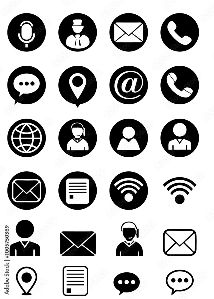 Collection of Contact Icons set - Vector Set - ai