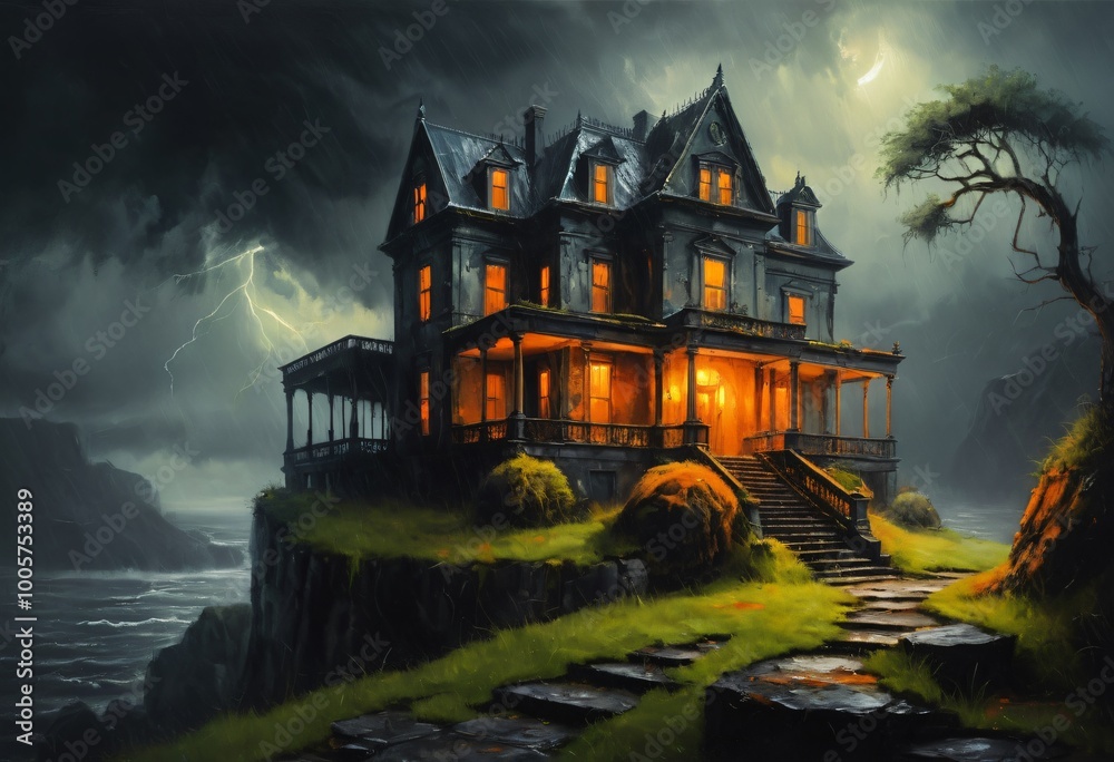 scary eerie Haunted ghostly mansion scary eerie Haunted ghostly mansion