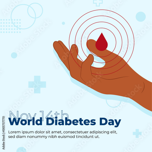 world diabetes day awareness social media template illustration