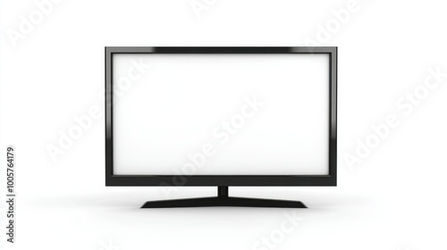 A television set with a white screen, centered on a plain white background, ideal for advertising, mockups, and clean design visuals.