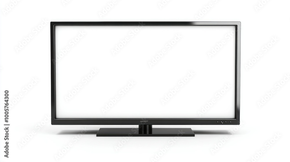 A television set with a white screen, centered on a plain white background, ideal for advertising, mockups, and clean design visuals. A television set with a white screen, centered on a plain white background, ideal for advertising, mockups, and clean design visuals.