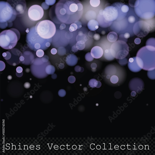 Stylish mix of lilac and violet lights on transparent background