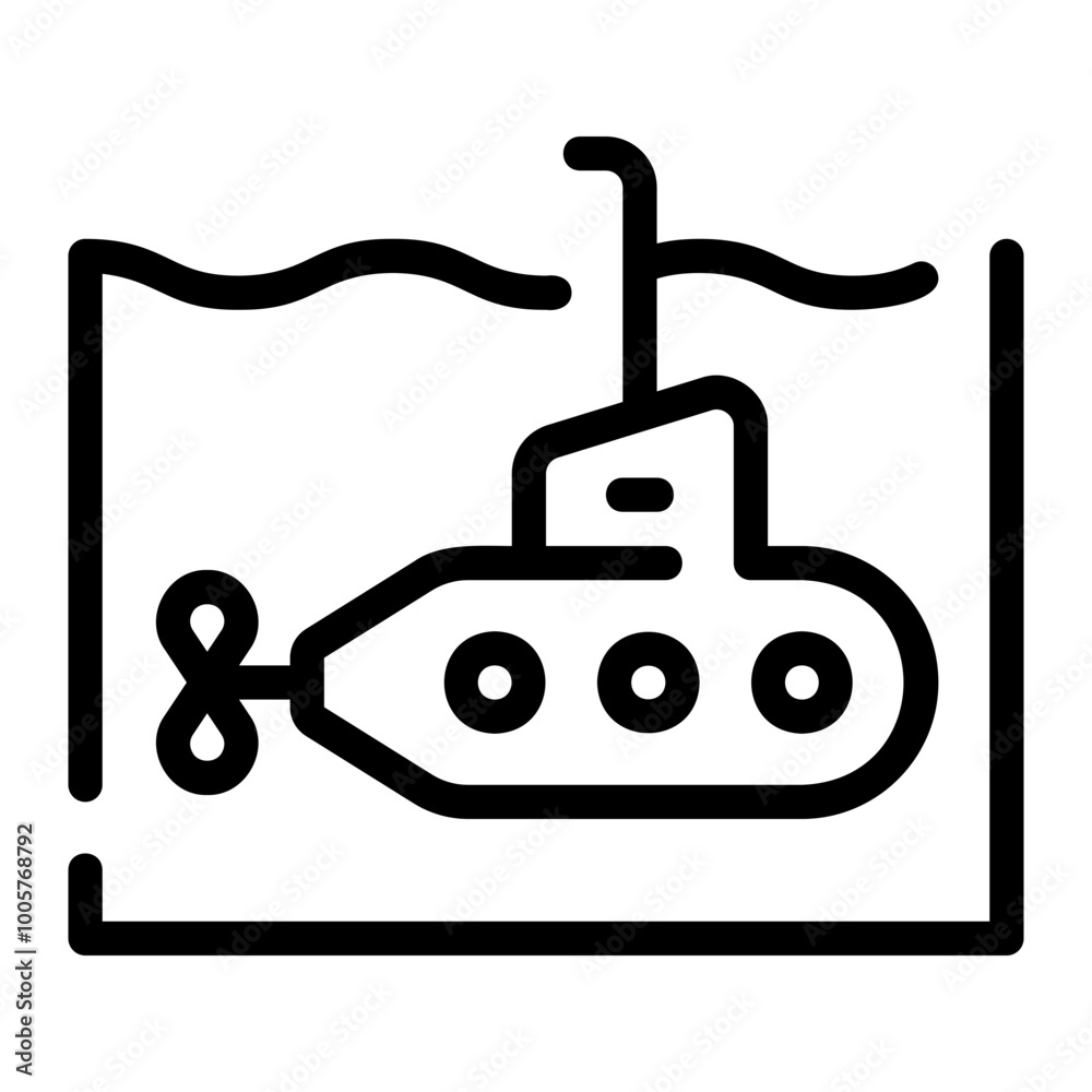 submarine line icon