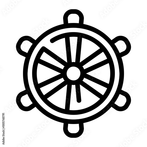 steering wheel line icon