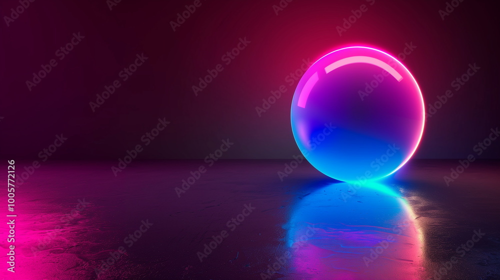 isolated ball with neon light, 3d modern background and wallpaper isolated ball with neon light, 3d modern background and wallpaper