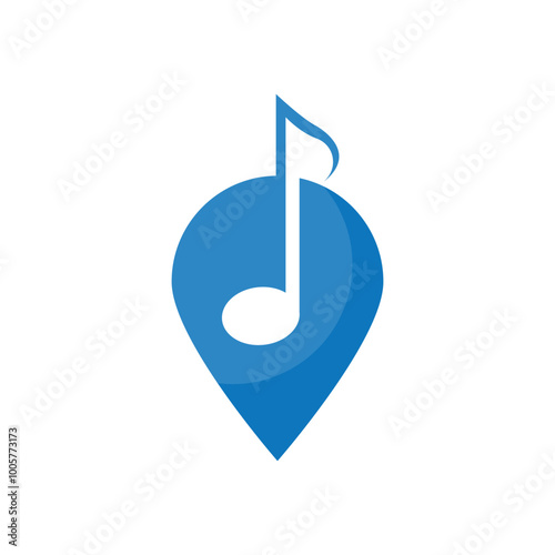 Music location point Logo Design Template