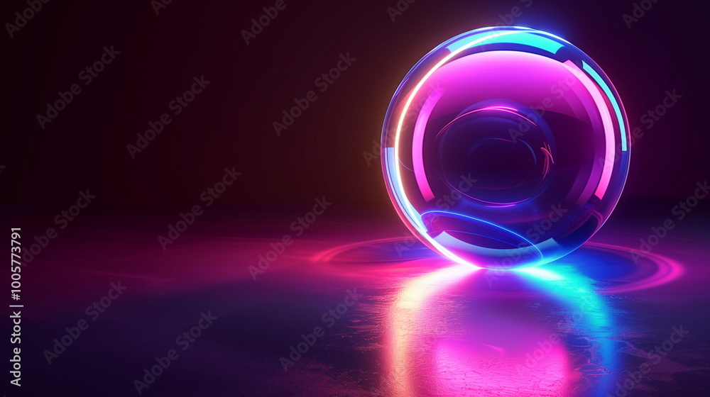 isolated ball with neon light, 3d modern background and wallpaper isolated ball with neon light, 3d modern background and wallpaper