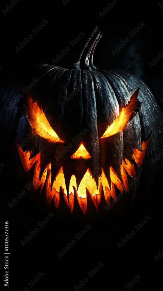 Halloween Horror Pumpkin with Fangs